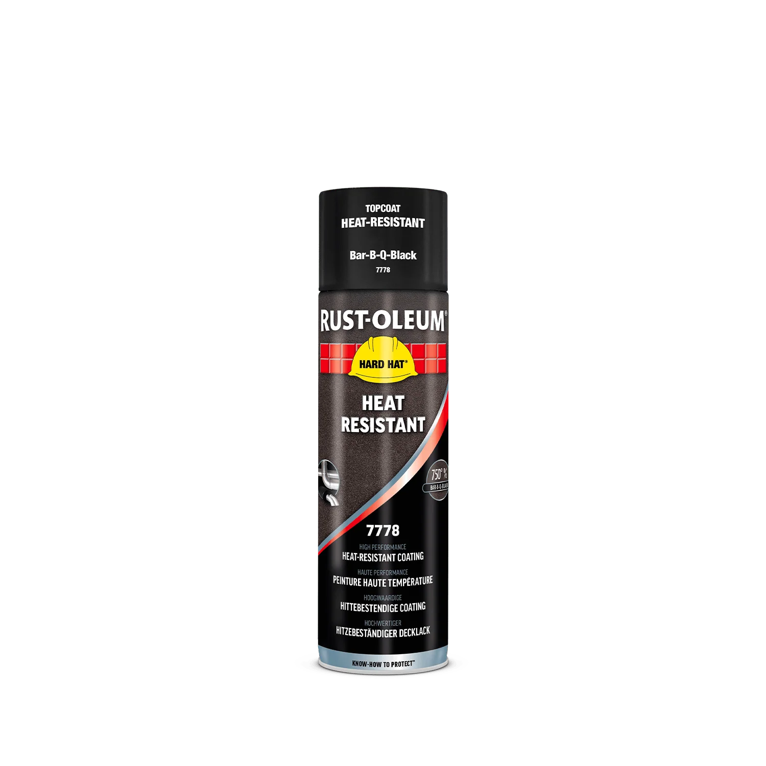 Rust-Oleum Hard Hat Hitzebeständiger Decklack Schwarz 500ml, Spray