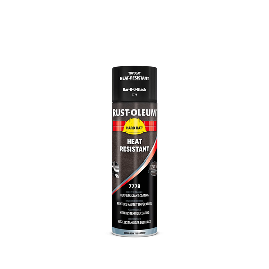 Rust-Oleum Hard Hat Hitzebeständiger Decklack Schwarz 500ml, Spray