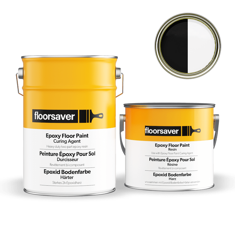 Epoxid Bodenfarbe - 5L - Weiß & Schwarz