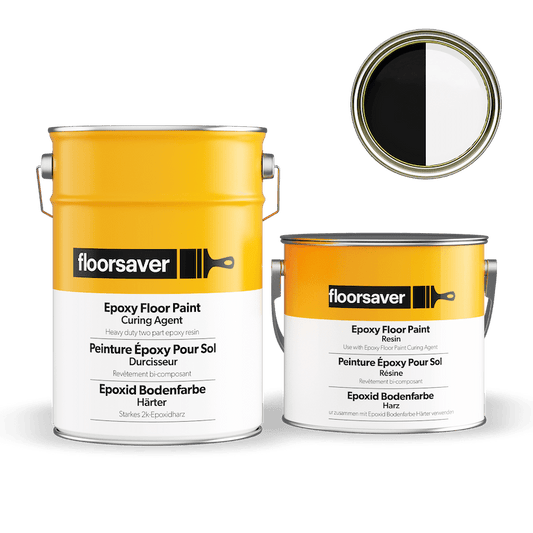 Epoxid Bodenfarbe - 5L - Weiß & Schwarz