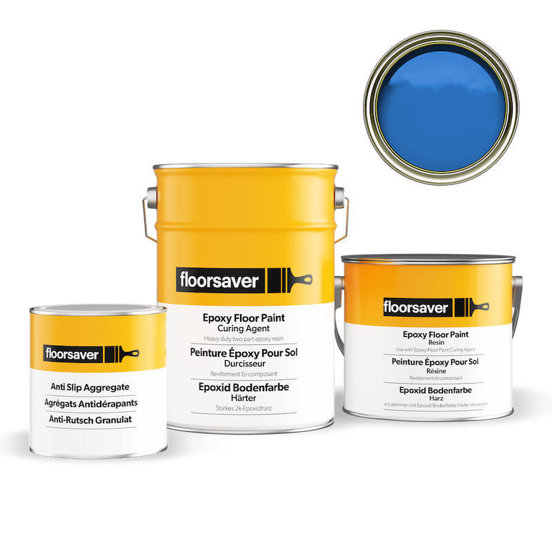 Epoxid Bodenfarbe Anti-Rutsch - 5L - Blau