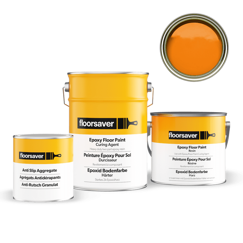 Epoxid Bodenfarbe Anti-Rutsch - 2,5L - Orange