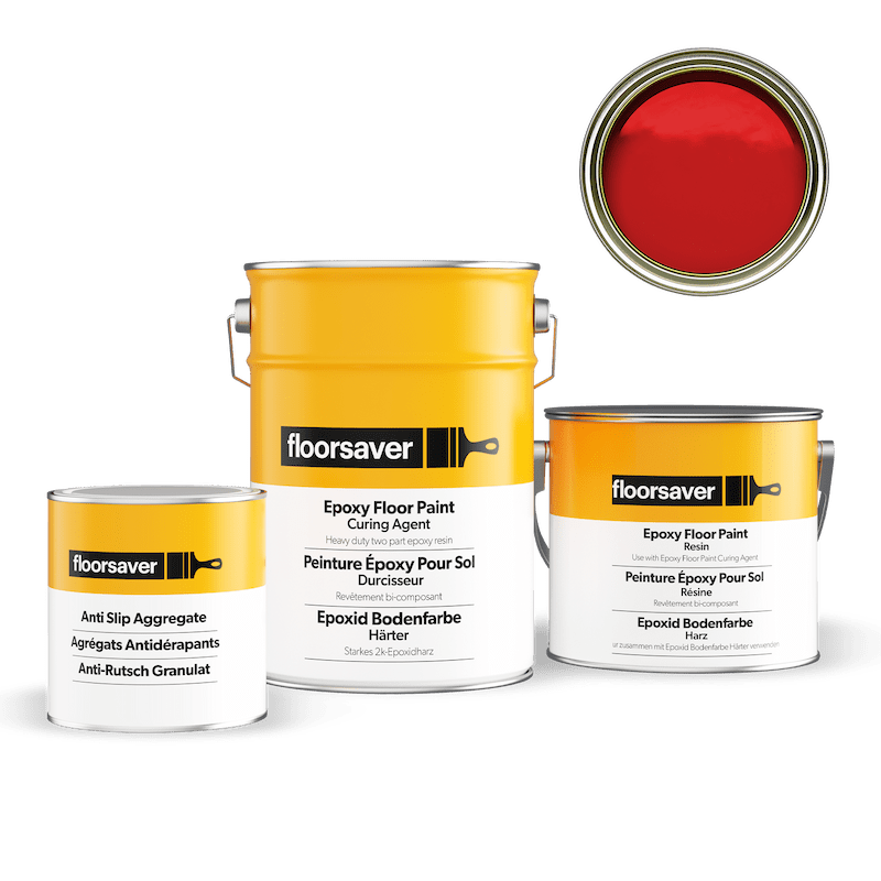 Epoxid Bodenfarbe Anti-Rutsch - 2,5L - Rot