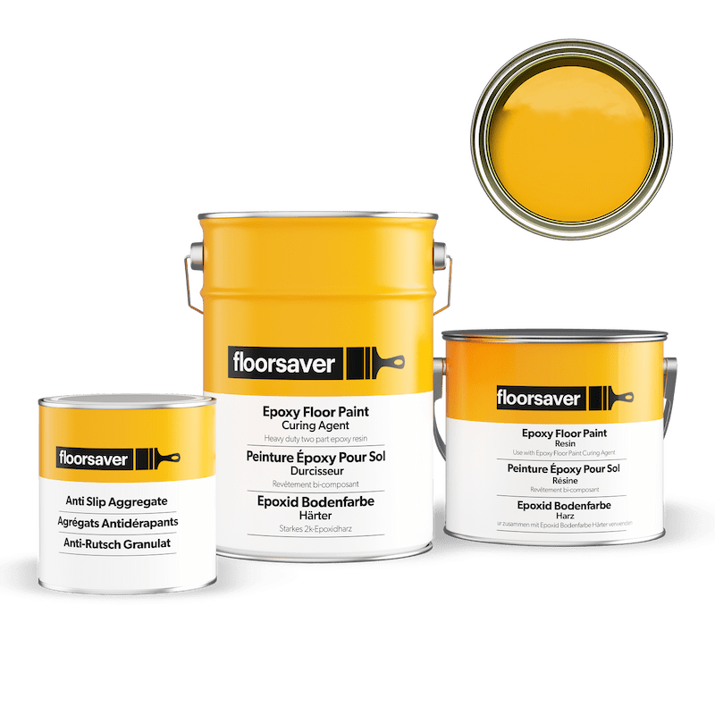 Epoxid Bodenfarbe Anti-Rutsch - 5L - Gelb